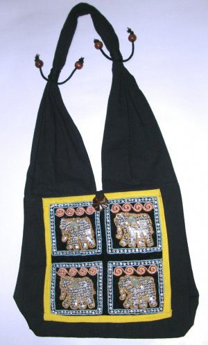 Sale, Free Shipping beaded black womens purse,boho hippie hippy shoulder bag
