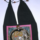 Sale ! beaded black womens purse , boho hippie hippy shoulder bag