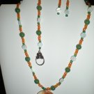 Orange Flower Jewelry Set