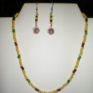 Sunflower Necklace and Earrings
