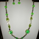 Leaf Charm Necklace and Earrings