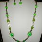 Leaf Charm Necklace and Earrings