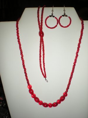 Red Jewelry Set