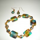 Multi-Colored Bracelet and Earrings