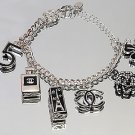 WOMENS SILVER CHARM BRACELET HIGH QUALITY NEW IN GIFT BOX WITH BAG