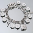 WOMENS SILVER CHARM BRACELET HIGH QUALITY NEW IN GIFT BOX WITH BAG