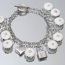 WOMENS SILVER CHARM BRACELET HIGH QUALITY NEW IN GIFT BOX WITH BAG