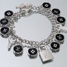 WOMENS SILVER CHARM BRACELET HIGH QUALITY NEW IN GIFT BOX WITH BAG