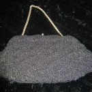 Vintage Black Clutch Purse with Gold Chain Strap