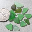 13 TINY Small Genuine Sea Beach Glass Triangle Jewlery