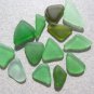 13 TINY Small Genuine Sea Beach Glass Triangle Jewlery