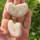 2 Natural Heart Stone Pebble Beach Sea LOVE Rocks  L