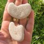 2 Natural Heart Stone Pebble Beach Sea LOVE Rocks  L