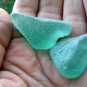 2 LARGE BIG Genuine Beach Sea Glass Aqua Turquoise BLUE