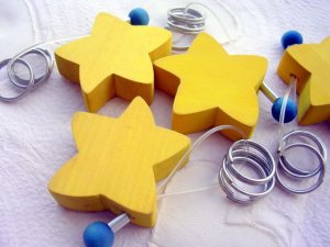 NEW WOOD STAR KEYCHAIN KEY RING CHAIN LEGNOMAGIA ITALY