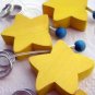 NEW WOOD STAR KEYCHAIN KEY RING CHAIN LEGNOMAGIA ITALY