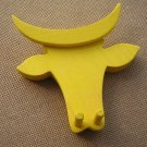 NEW WOOD BULL ANIMAL HOOKS YELLOW LEGNOMAGIA ITALY
