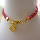 Red Bracelet String golden Star of David Kabbalah Charm