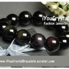100% NEW Bead Shape Rainbow Obsidian Crystal Bracelet 16 mmオブシディアン O6
