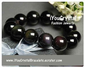 100% NEW Bead Shape Rainbow Obsidian Crystal Bracelet 16 mm&atilde;�&ordf;&atilde;��&atilde;�&middot;&atilde;��&atilde;�&pound;&atilde;�&cent;&atilde;�&sup3; O6