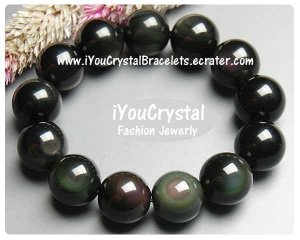 100% NEW Bead Shape Rainbow Obsidian Crystal Bracelet 16 mm &atilde;�&ordf;&atilde;��&atilde;�&middot;&atilde;��&atilde;�&pound;&atilde;�&cent;&atilde;�&sup3; O5