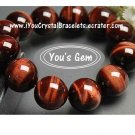 Bead Shape Red Tiger Eye Crystal Bracelet 16mm 赤虎目石 レッドタイガーズアイ RT3