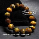 Bead Shape Tiger's Eye Crystal Bracelet 13mm 虎目石 タイガーズアイ T1