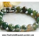 100% NEW Bead Shape Moss Agate Bracelet 10 mm 苔瑪瑙 モスアゲート MA2
