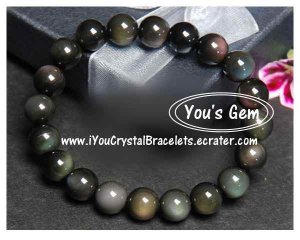 100% NEW Bead Shape Rainbow Obsidian Crystal Bracelet 10 mm &atilde;�&ordf;&atilde;��&atilde;�&middot;&atilde;��&atilde;�&pound;&atilde;�&cent;&atilde;�&sup3; O3