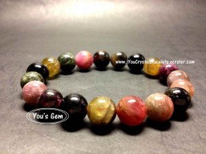Bead Shape Watermelon Tourmaline Crystal Bracelet 10mm &eacute;�&raquo;&aelig;&deg;�&ccedil;�&sup3; &atilde;�&sect;&atilde;��&atilde;��&atilde;��&atilde;�� &atilde;��&atilde;�&laquo;&atilde;��&atilde;�&ordf;&atilde;�&sup3; W1