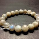 Bead Shape Silver Gray Moonstone Bracelet 10 mm  月長石 ムーンストーン M9