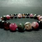Bead Shape Watermelon Tourmaline Crystal Bracelet 8mm 電気石 でんきせき  トルマリン W2