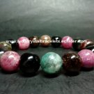 Bead Shape Watermelon Tourmaline Crystal Bracelet 12mm 電気石 でんきせき トルマリン W4