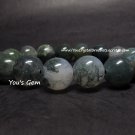 100% NEW Bead Shape Moss Agate Crystal Bracelet 12 mm 苔瑪瑙 モスアゲート MA1
