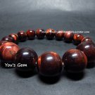 Bead Shape Red Tiger Eye Crystal Bracelet 12mm 赤虎目石 レッドタイガーズアイ RT2