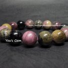 Bead Shape Watermelon Tourmaline Crystal Bracelet 13mm 電気石 でんきせき トルマリン W3
