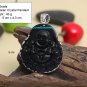 100% NEW Obsidian Crystal Pendant Happy Buddha with 925 Silver オブシディアン O8