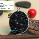 100% NEW Obsidian Crystal Pendant Horse with 925 Silver オブシディアン O16