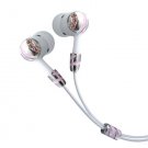 Pink Band Crescent Shaped Crystals Stainless Steel Jewelry Earphones EarBuds + iPhone Adapter