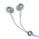 Blue Color Crystal Stainless Steel Jewelry Earphones Earbuds + iPhone Adapter
