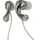 Elegant Clear Crystal Stainless Steel Jewelry Earphones Earbuds + iPhone Adapter
