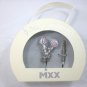 Pink Flowers Multi Clear Crystals Stainless Steel Jewelry Earbuds Earphones + iPhone Adapter