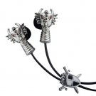 Dragon with Single Clear Crystal Stainless Steel Jewelry Earbuds Earphones + iPhone Adapter