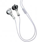 King and Queen with Single Clear Crystal Stainless Steel Jewelry Earbuds Earphones Inline iPhone Mic