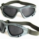 Dark green Tactical Metal mesh eye protection goggle