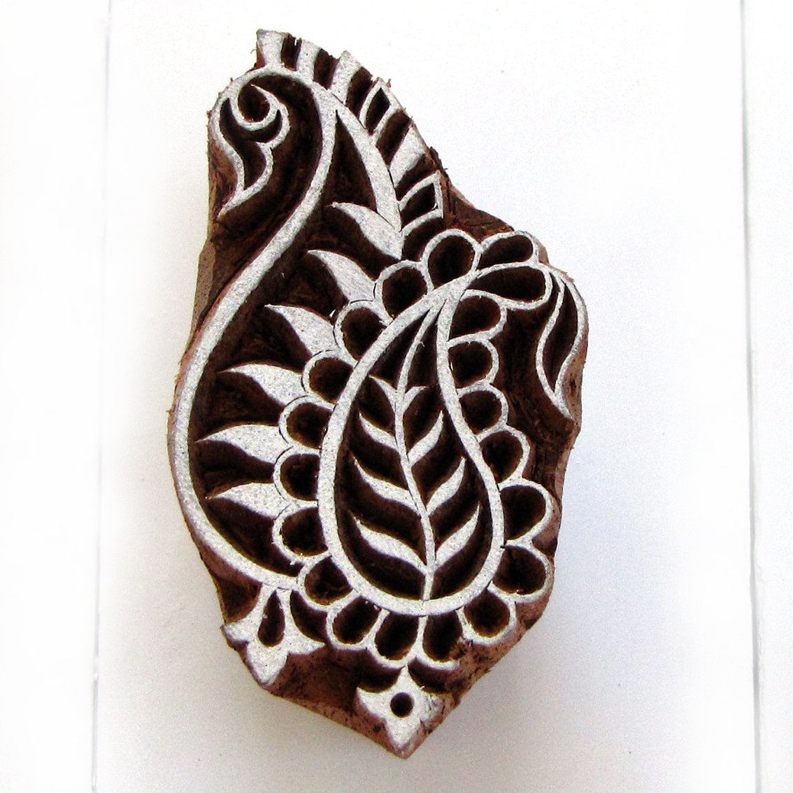 Stamping small 2in paisley 4 handmade solid wood block printing ink ...