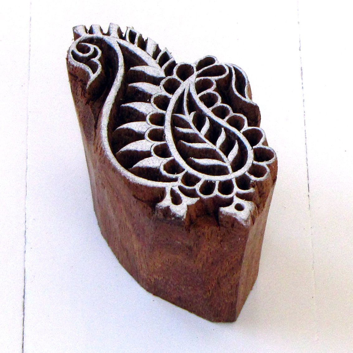 Stamping small 2in paisley 4 handmade solid wood block printing ink
