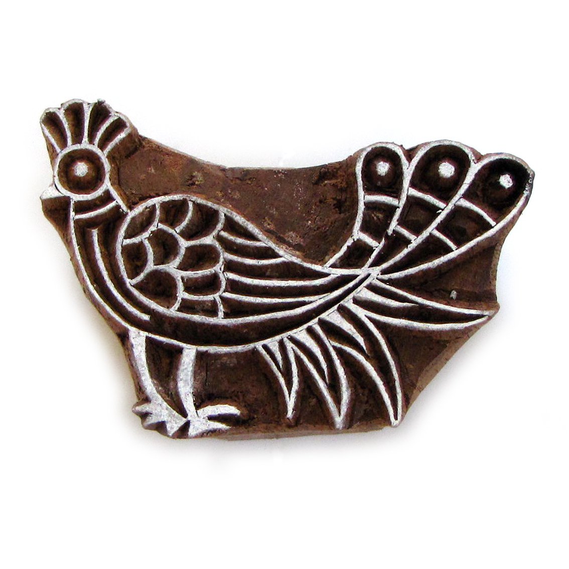 Stamp handmade wood block ink stamp large 4in blue bird paper craft