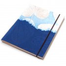 Notebook journal 3x5 54pp handcrafted diary handmade wave paper blue sketching Xmas gifts