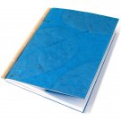 Handcrafted paper blank journals cane spine teal leaf notebook scrapbook handmade paper 5x7 30pp